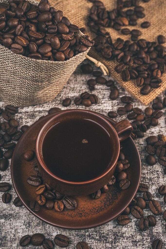 coffee, beans, mug, coffee beans, caffeine, coffee mug, coffee cup, top view